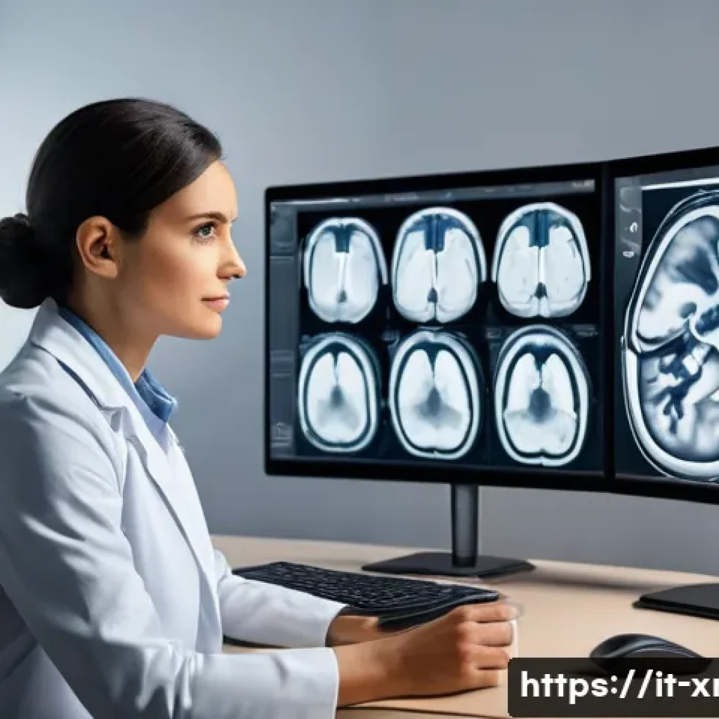 방사선사 경력 개발 방법 - **A dedicated Italian radiologist at a modern workstation, immersed in continuous learning.** The ra...