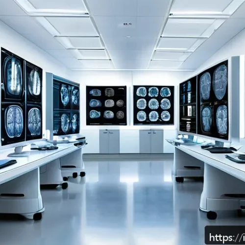 Home 17 영상 진단 품질 관리 - A high-tech medical imaging laboratory scene featuring advanced artificial intelligence and machine ...